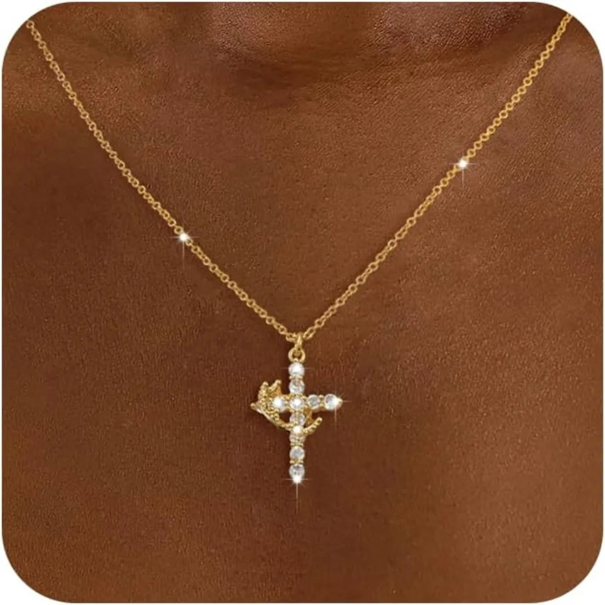 Crown and Cross Necklace