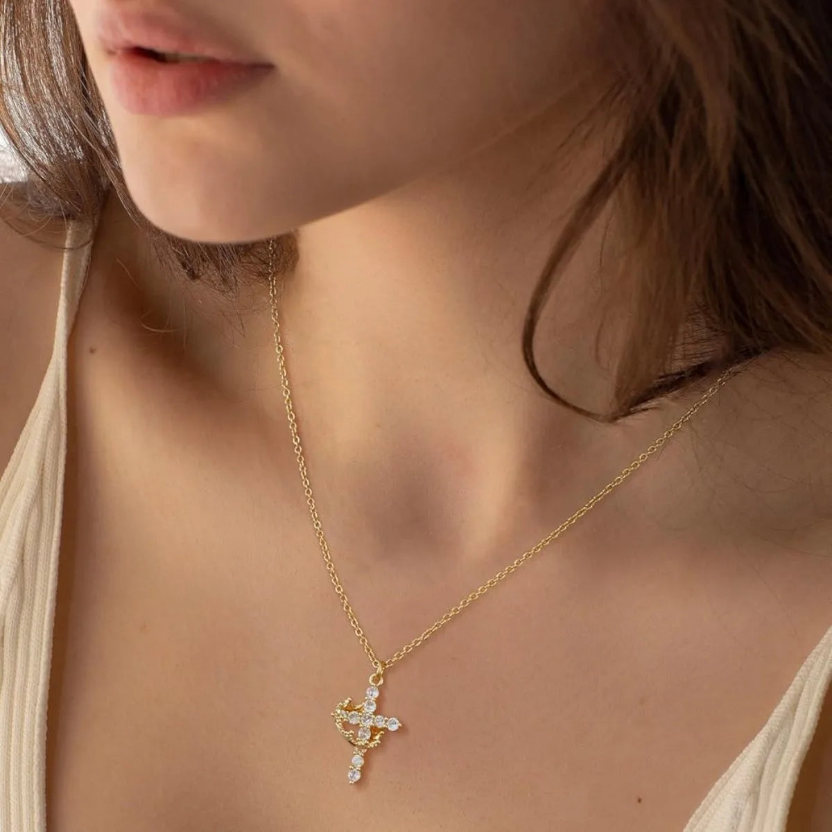 Crown and Cross Necklace