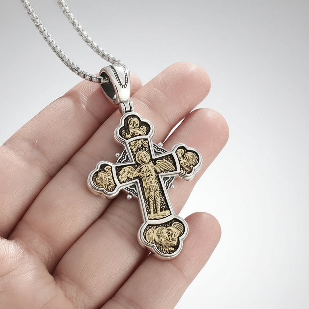 Archangel Michael Cross Necklace