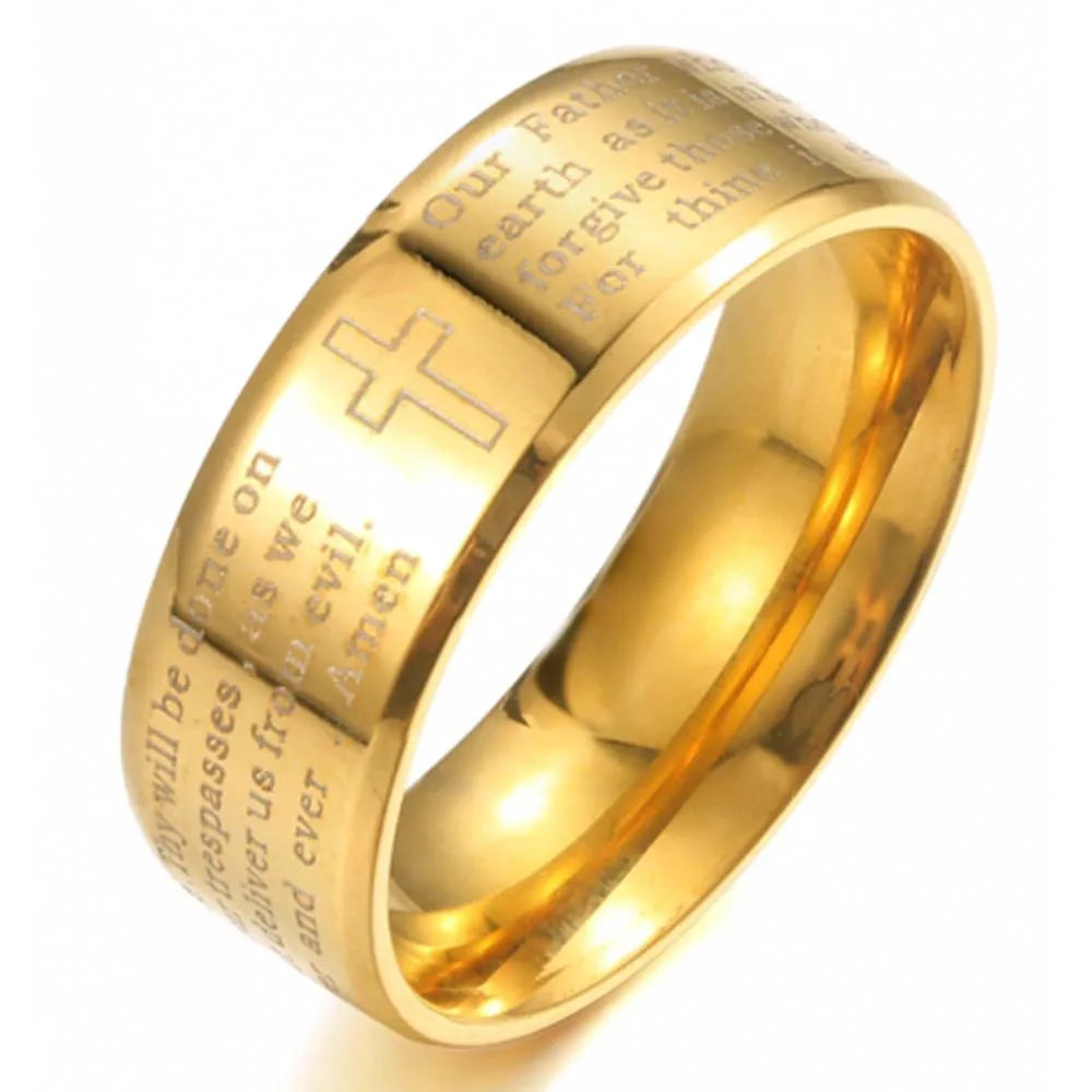 Gold Ring Engraved with The Lords Prayer.