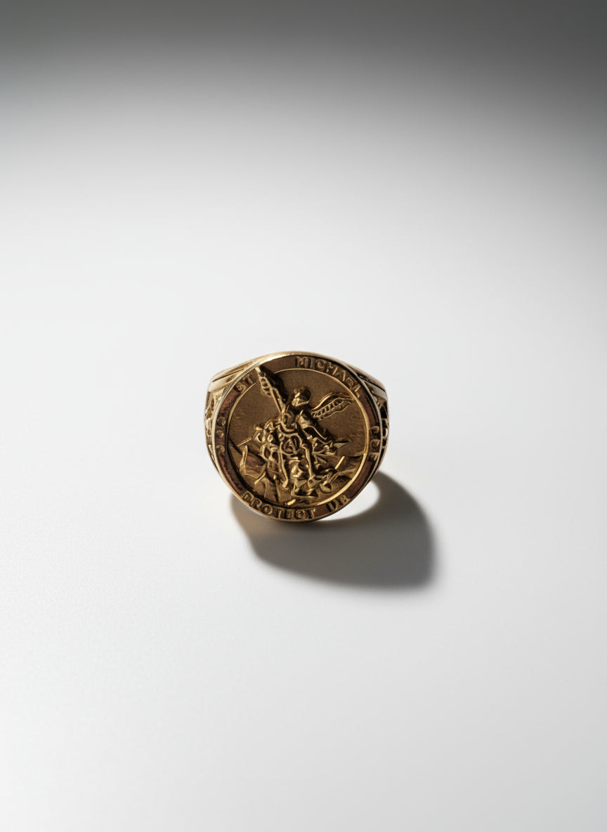 Gold Archangel Michael Ring