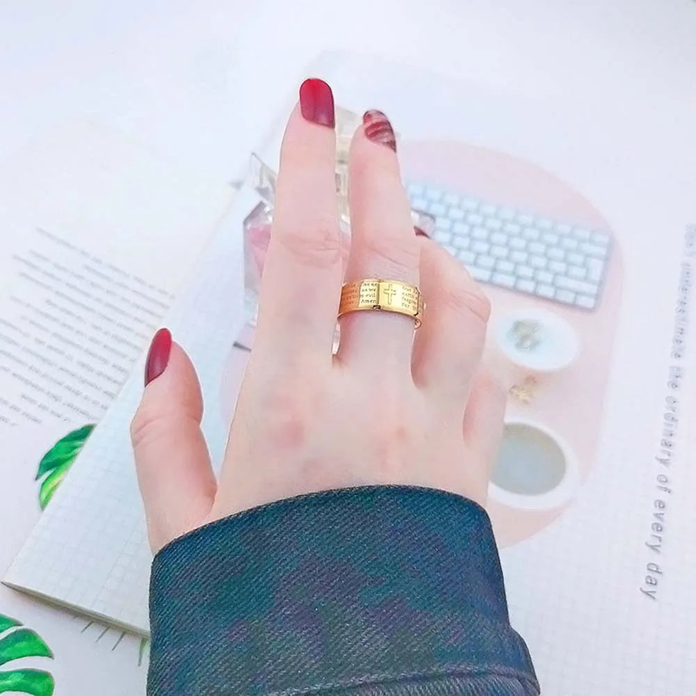Gold Ring Engraved with The Lords Prayer.